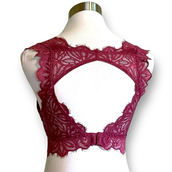 Victorias Secret XS Bralette Plum Lace Date Night Push Up Underwire Bra Padded - Picture 5 of 8